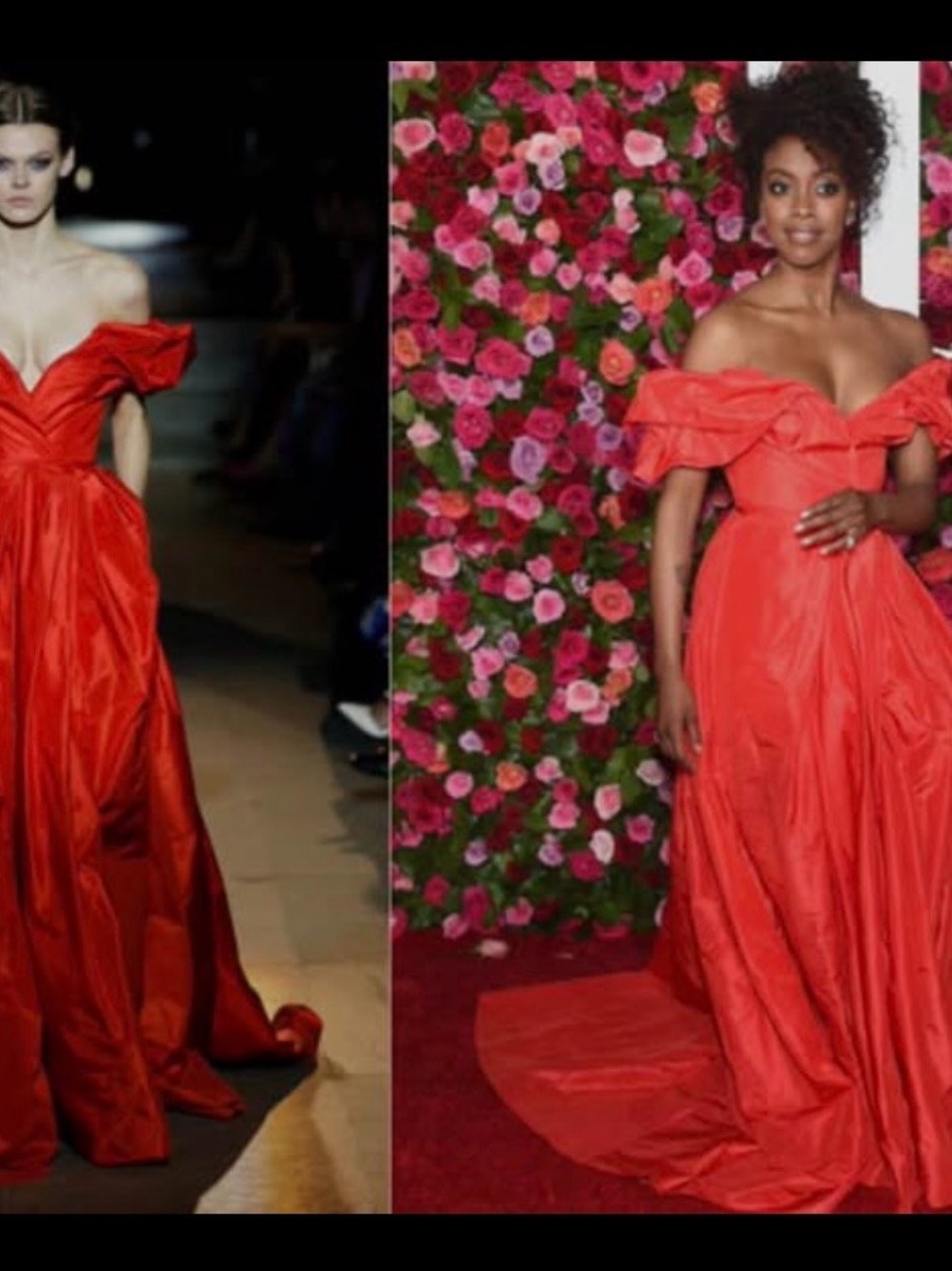 Carolina Herrera Fall 2018 tangelo paper taffeta gown